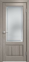 Дверь Мадера Винтаж модель 13Ш браш цвет Серый 215 стекло